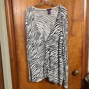 Beverly Drive Black and White Striped Cardigan